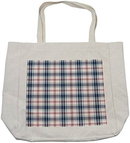 Торба за шопинг со карирана Амбесон, Традиционална карирана британска земја со геометриски дизајн, еколошка торба за еднократна