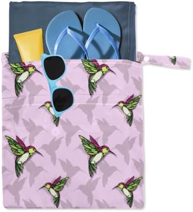 Hummingbird Влажна сува торба за делови од пумпа за градите 2 пакувања влажни торби за водоотпорна влажна торба за капење за капење, птица сенка влажна торба за облека со