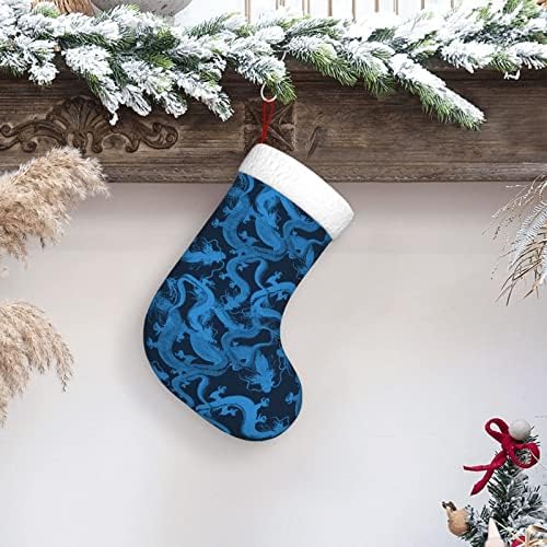 Божиќно змејско змеј Божиќно порибување 18 инчи Божиќ, виси чорап класичен празник за украсување чорапи