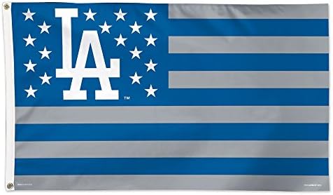 Wincraft MLB Лос Анџелес Доџерс starsвезди и ленти Делукс знаме, 3 x 5 ', разнобојно