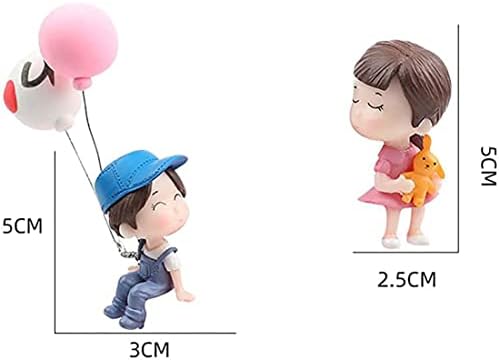 Симпатични парови за цртани филмови акција фигури фигурини балон украс за украсување автомобили автоматски додатоци за табла
