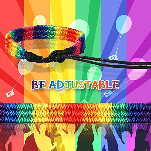 Виножито ЛГБТ нараквица за гордост рачно изработена плетенка за нараквица за пријателство со низа на нараквица за геј нараквица