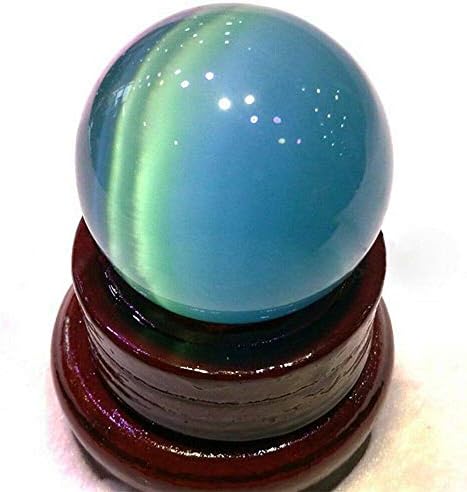 Acxico 1 парчиња сина мачка Оча Опал природен кварц кристален третман камена сферична топка 20мм декор + сферична заграда