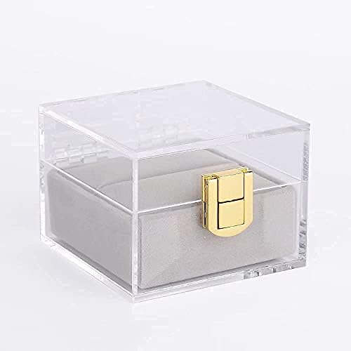 Unimarcal предлог за ангажман прстен кутија за свадбена церемонија - модерен стил Премиум јасен г -ѓа прстен носител кутија