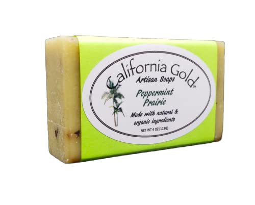 Калифорнија Злато Занаетчиски Сапуни Пеперминт Прерија Бар Сапун-Природни И Органски направени со пченица &засилувач;Јачмен
