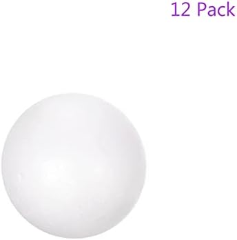 Dmiotech 12 пакет 2,8 инчи топки од пена полистирен круг цврста пена топка бела за занаети за DIY, уметност, забавна декорација
