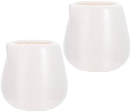 ТОПБАТИ 4 парчиња Мини Керамички Крем Стомна: Бели Класични Кремасти Бокали Кои Служат Стомна За Кафе, Чај, Млеко ,Џем, Сосови