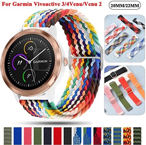 COEPMG Smart Watch Band За Garmin Vivoactive 3/4 Venu 2/Ferrunner 645 245 158 745 Плетенка Ремен Vivomove HR 20 22mm Watchband