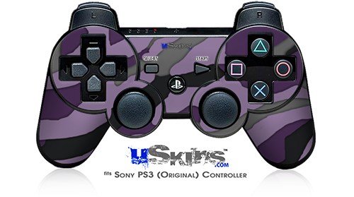 WraptorSkinz Налепница Стил Кожата компатибилен Со Sony PS3 Контролер-Камуфлажа Виолетова