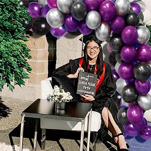 Дипломирање Декорации За Забави 2023 Виолетова Црна/Виолетова Црна Декорација За Дипломирање Класа На 2023 Виолетови Црни Балони