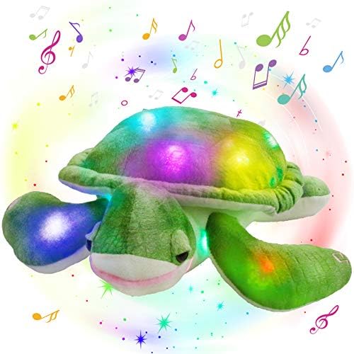 Сјајни чувари 14 '' Осветли музички морски желка полнети животински океански живот мека кадифен играчки перница со приспивања