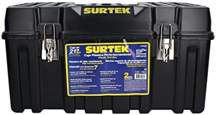 Кутија за алатки Surtek - 21 x 11 x 10 носач на мобилни алатки со обликувана ABS пластична конструкција и двоен дизајн на метал