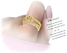 Lakiyoyo на мојата ќерка fidget rings rings Rings Anastices Rings за жени сребро повеќеслоен спинер прстен ќерка вознемиреност