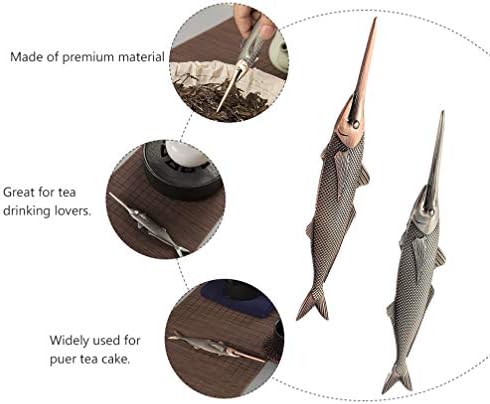 Нуобести Пуер Пуер Чај Нож Антички Риба Форма Нерѓосувачки Челик Мраз Трансферот Удар Пуер Чај Игла Чај Торта Ножеви Чај