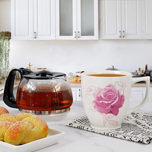 Асмво керамичка мама кафе кригла од чај од 16 мл чај од роза цветна кригла подароци за жени сопруга мама баба