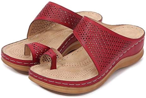 Брадавица, папучи од прсти на пети, жени отворени боемски клинови чевли римски удобност се лизгаат на сандали за жени што се