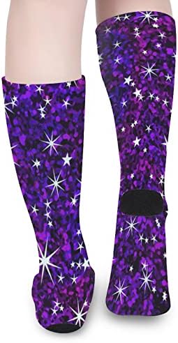 Weedkeycat сјајно галаксиски starsвезди екипи чорапи новини смешни печатени графички обични умерени дебелина за пролет есен