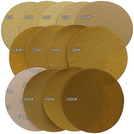 Xucus 5 инчи 125мм сува тркалезна хартија за пескарење жолто полиран стадо шкурка 40-1000 решетки Абразивни алатки за полирање