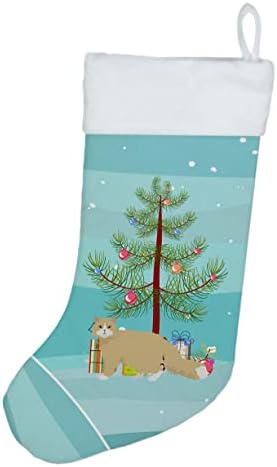 Богатства на Каролина CK4668CS Орегон Рекс Мачка Среќен Божиќ Божиќно порибување, камин што виси чорапи Божиќна сезона забава