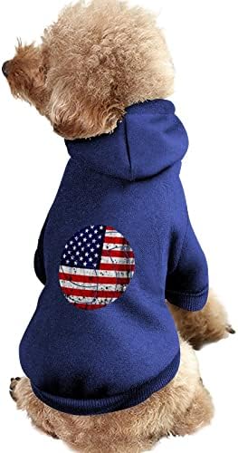 Знаме На САД Одбојка Модни Дуксери За Миленичиња Мека Топла Облека За Кучиња Издржлив Џемпер За Миленичиња Со Капа