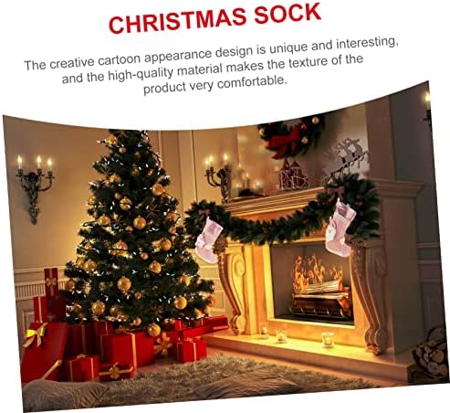 DoITOOL 3 парчиња Божиќни чорапи за рожби за природен декор Јуле подароци Божиќ, третирајте контејнер снежен човек чорап, приврзоци