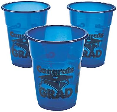 Забавно експресно сини честитки за еднократна употреба чаши за дипломирање