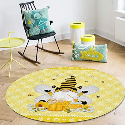 Голем килим за дневна соба за дневна соба, 6-ти килими што не се лизгаат за детска соба, пчели брада цвет