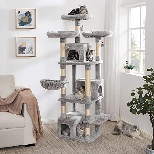 ЗБУНУВАЧКИ Голем Кондоминиумски Пакет Од Мачкино Дрво Со Голема Кула За Мачки Со Столпчиња За Гребење Сисал Костуми Куќи Мебел
