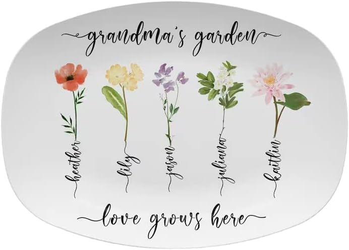 Цвеќиња за раѓања на обичај, цвеќиња, подарок за Денот на мајката, Персонализирана баба за баба, баба и подарок од внуци