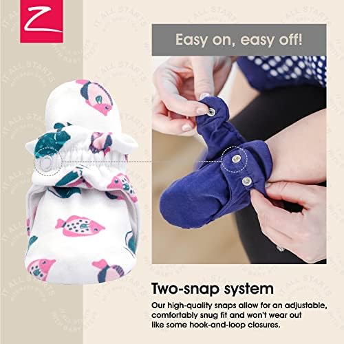 Зутано унисекс органски памучни чизми за бебиња со стапалки, меки единствени чевли за бебиња