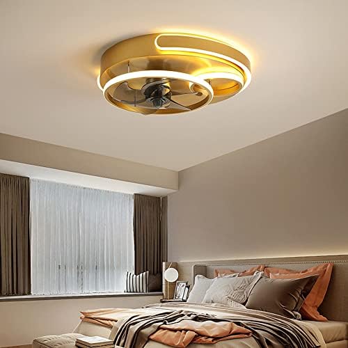 Светло на вентилаторот на таванот со далечински управувач, 3 бои LED затемнет лустер за вентилатори за трпезарија дневна соба