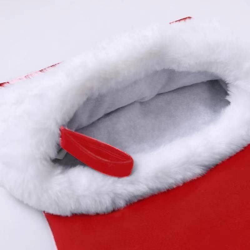 Мбета 20 инчи Монограм Божиќни чорапи црвен кадифе со бела супер мека кафушка манжетна извезена Божиќна чорапи класични персонализирани