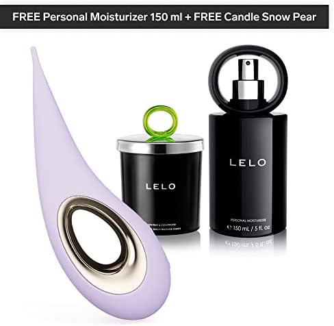 Lelo Bundle: Lelo Dot Clitoral Pinpoint Vibrator lilac + 1 бесплатна лична навлажнувач на Лело + 1 бесплатна свеќа за масажа
