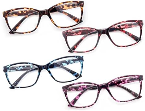 Хејјок Очила За Читање Жени 4 Спакувани Дами Преголеми Читатели 2.0 Класични Големи Квадратни Чаши Со Камо Рамка За Удобност