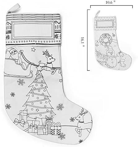 Софиник DIY Божиќни чорапи Боја на вашите сопствени персонализирани Божиќни чорапи креативни подароци торба за деца семејни