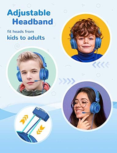 iClever BTH03 Деца Bluetooth Слушалки &засилувач; HS21 Деца Слушалки Снопови-Безбедно Слушалки За Деца, Преклопен Деца Игри