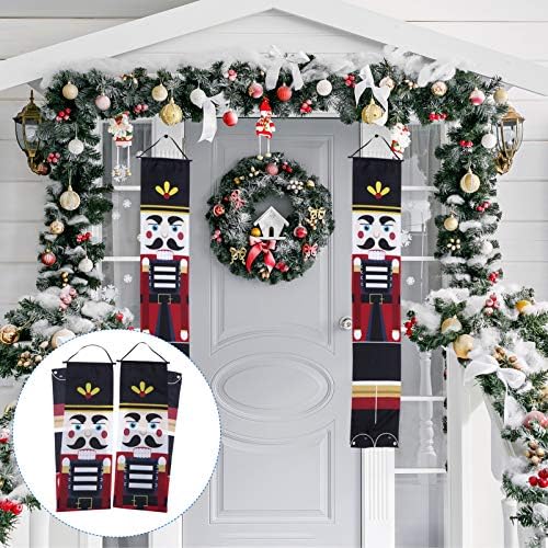 Veemoon 2 парови Оревокршач декор тремот врата Божиќна декорација Божиќ весела забава украси затворен банер на отворено фестивал