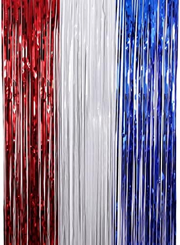 Фафан настан хоризонт Денот на независност Декоративна завеса за дожд 3 Декорација на забава во боја Американ Ден на американска