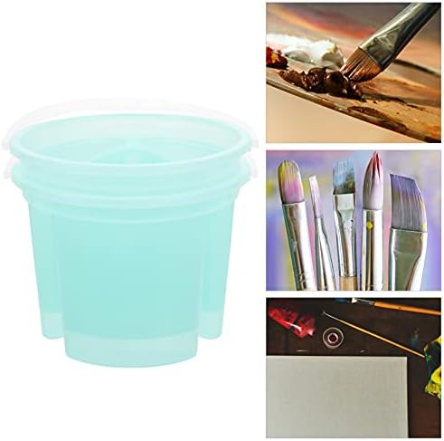 Чистач за чистење четки за викаски 2 парчиња во боја акрилни контејнери, базени за одделенија, буши, када за мешање на молив