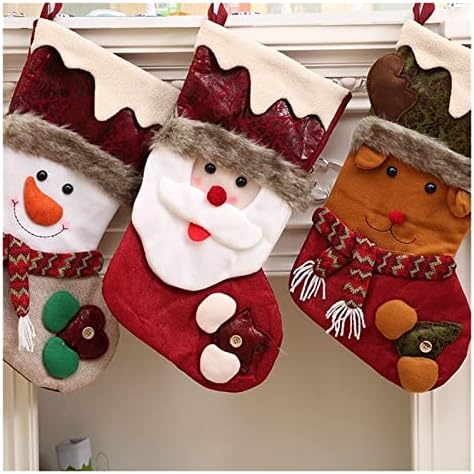 Дефлаб чорапи Декорација на новогодишна елка, торби за подароци со шарм за снежни производи, торби за подароци, торби, детски