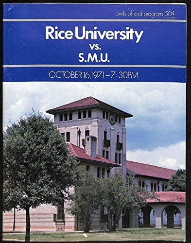 1971 SMU Mustangs v Rice Owls Football Program 10/16 EX/MT 66593 - колеџ програми