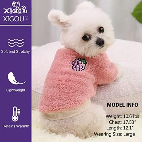 Xigou џемпер со кучиња со кучиња, џемпери кучиња кучиња за мали кучиња, зимско топло кученце милениче палто мека џемпери облека