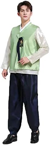 Kufeiup машки корејски традиционален ханбок костум облека кошула од половината, панталони за 3 парчиња