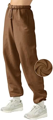 Laslulu женски руно џемпери со високи половини џогери панталони Атлетски салон панталони со џебови