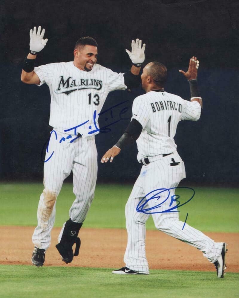 Омар Инфанти Емилио Бонифацио Флорида Марлин потпишан 8x10 Фото w/COA - Автограмирани фотографии од MLB