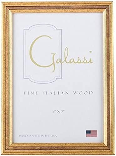 Ф. Г. Галаси рачно изработено фино италијанско дрво Фото -слика Рамка канал златен тон - 5 x 7 - 29557