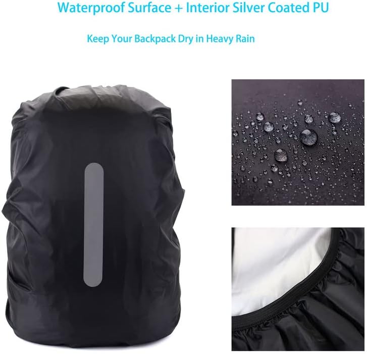 Орга-водоотпорна обвивка за дожд за ранец од 18-70L w/засилен слој на дождови и рефлексивна лента и торба за складирање, вградени