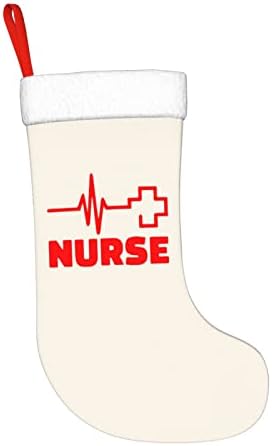 Божиќна медицинска сестра Божиќно порибување 18 инчи Божиќ што виси чорап класичен празник за украсување чорапи