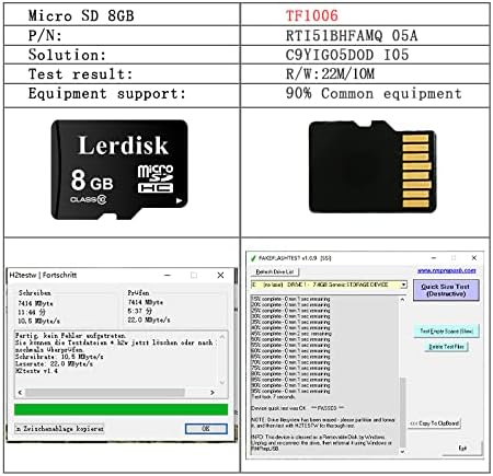 Лердиск Фабрика На Големо 10-Пакет Микро SD Картичка 8GB U1 Класа 10 MicroSDHC 3-Годишна Гаранција Произведена ОД 3c Група Овластен