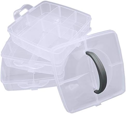 Zxianc 2 пакет - кутија за организатор за занаетчиски кутии, 3 -слојно куќиште за контејнери за складирање, со прилагодливи
